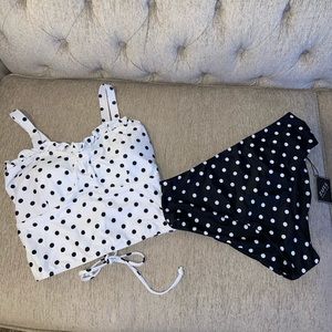 Polka Dot Corset Two Piece Swimsuit